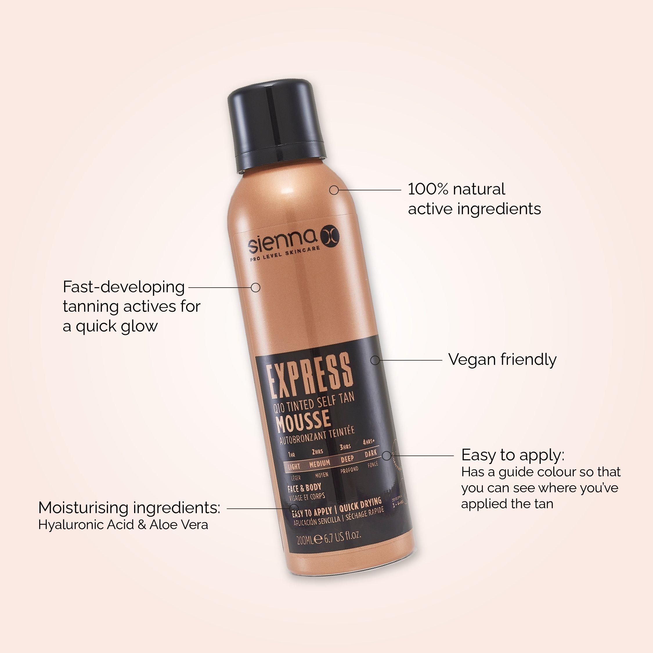 Sienna X Express Q10 Tinted Self Tan Mousse