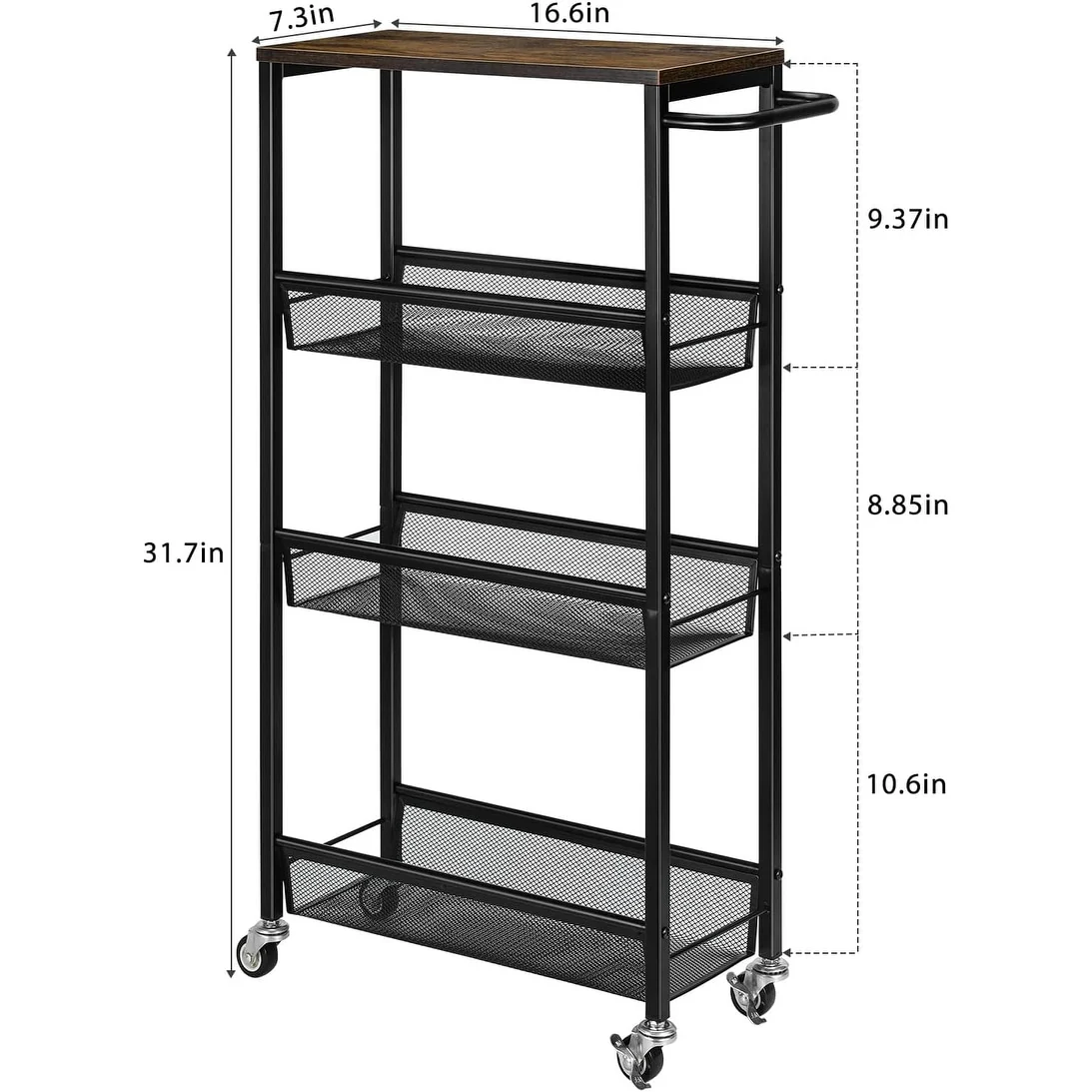 4 Tier Slim Storage Cart