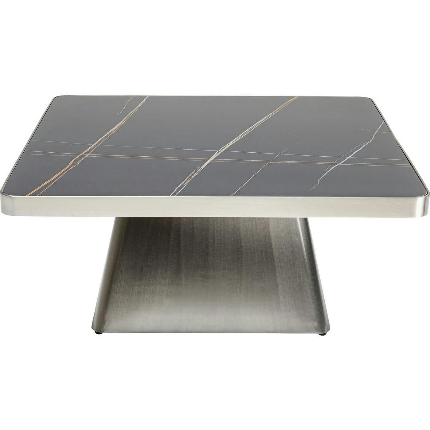 MILER - Table basse Miler argentée et noire 80x80cm Kare Design