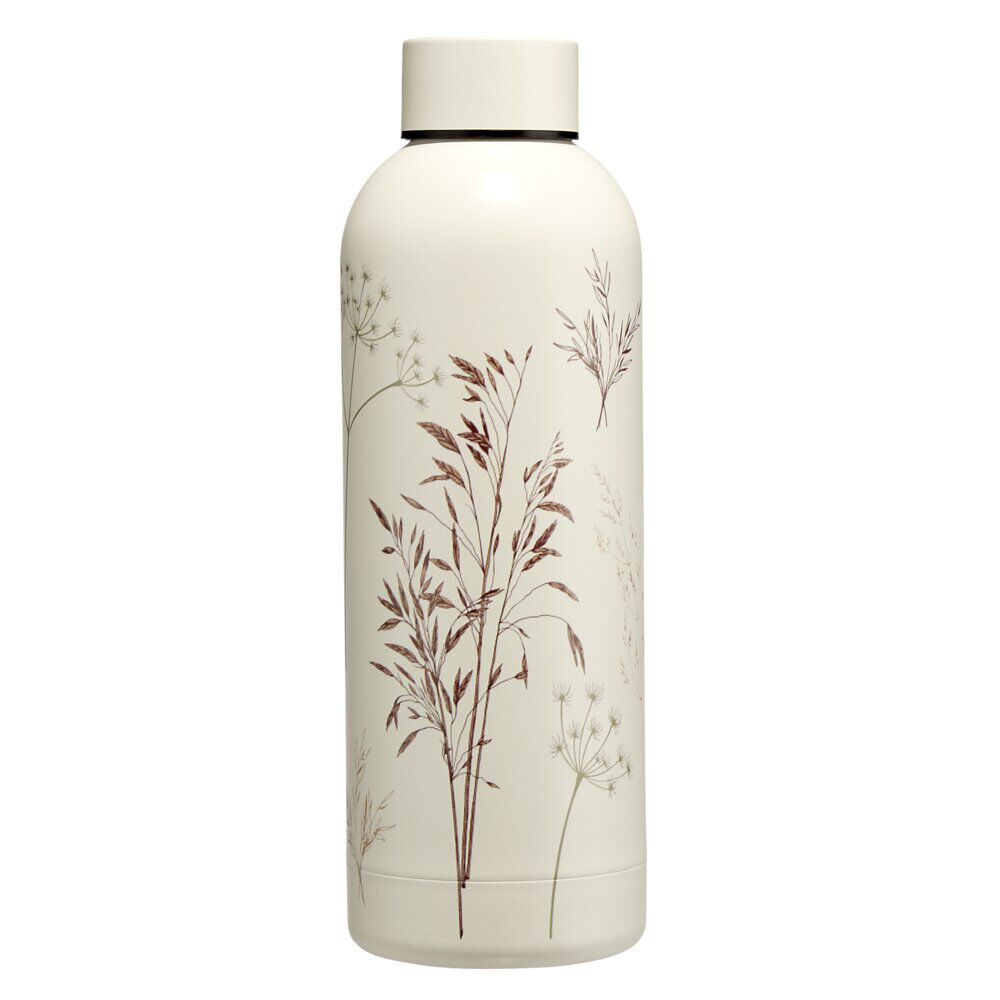 Gourde isotherme inox 500ml motif feuillage Ø7xH22cm (2 modèles)
