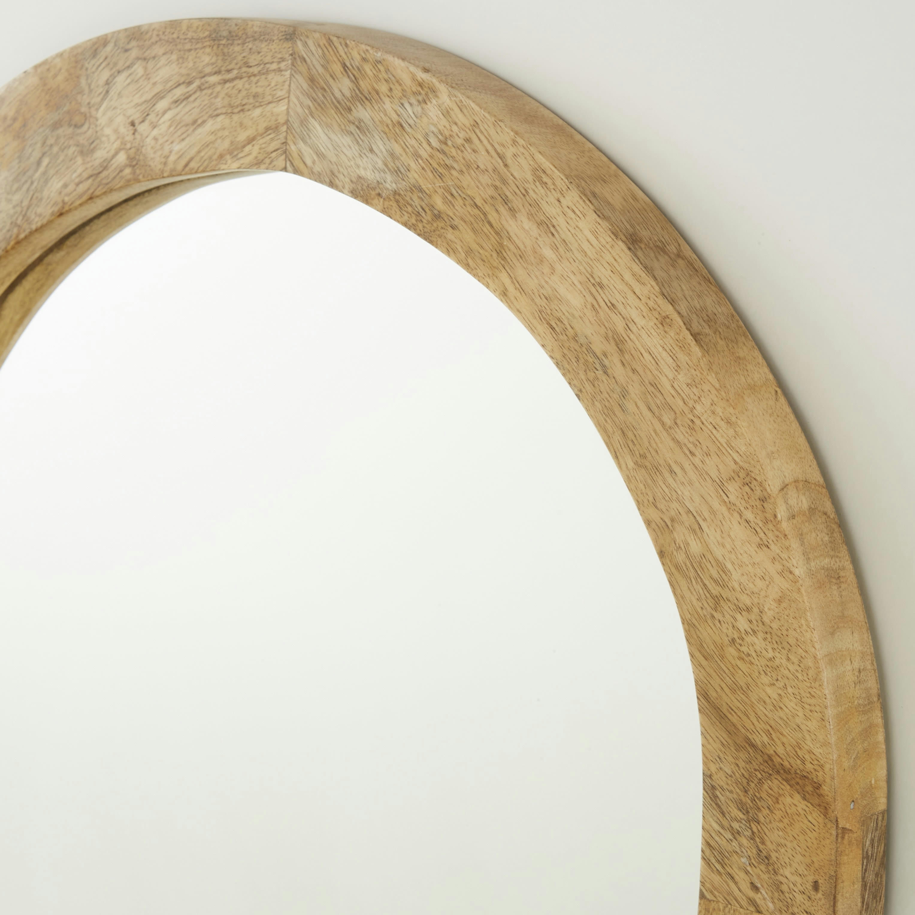 ANDERS - Miroir ovale en bois de manguier 50x120