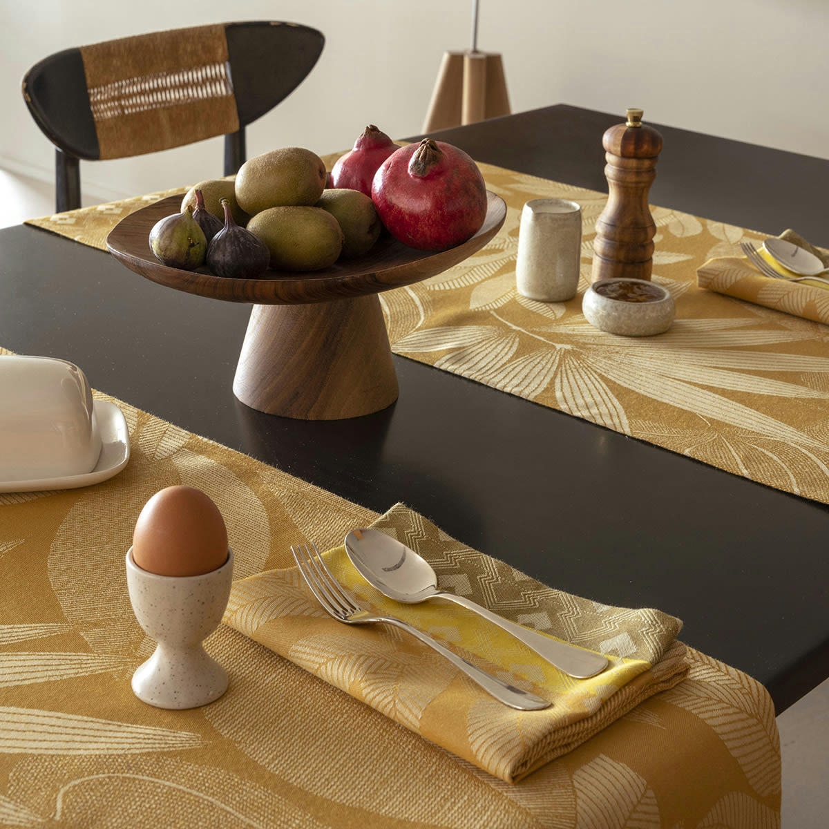 NATURE SAUVAGE - Chemin de table en coton panthere 50 x 150