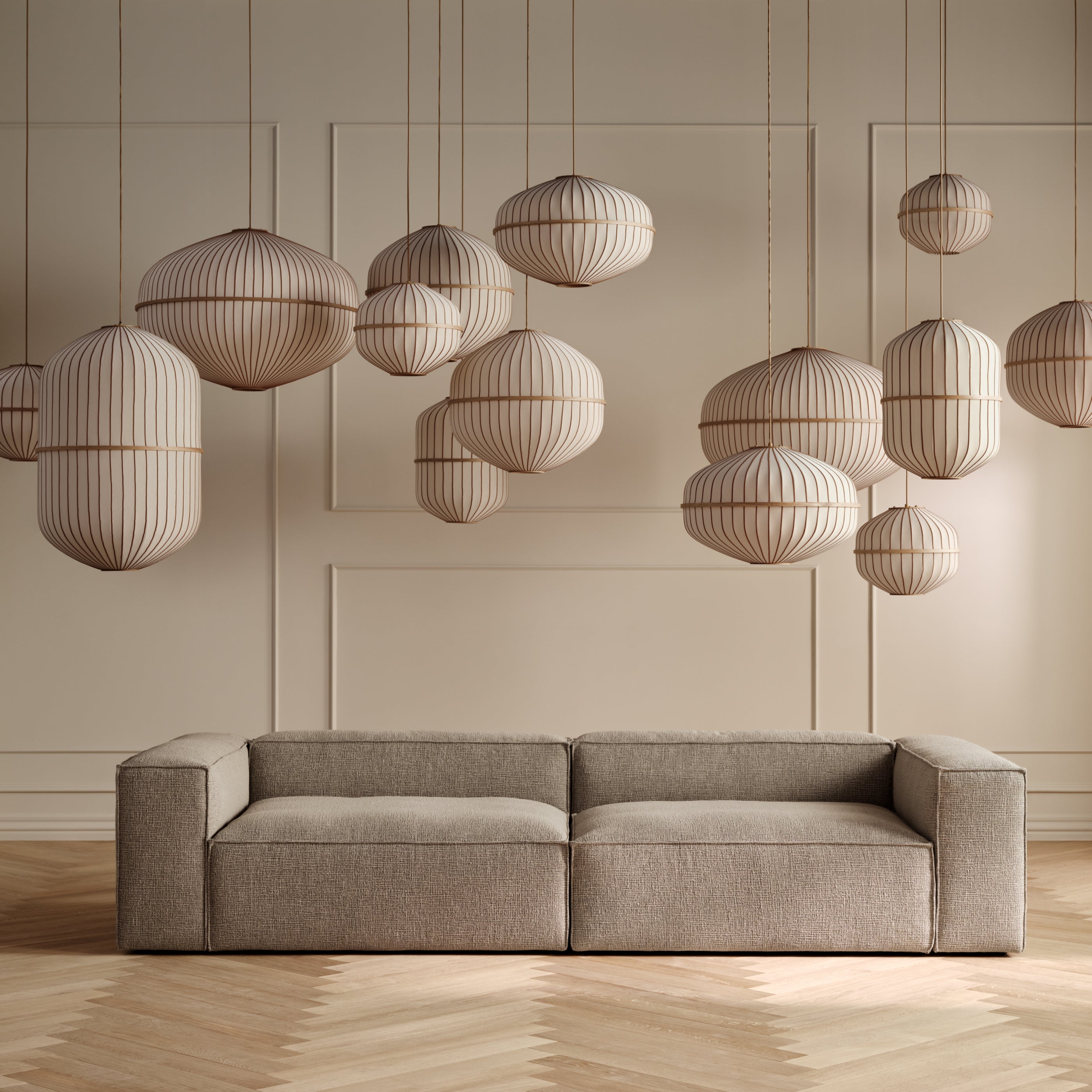 Bolia Lucén Hanglamp Ø 62 cm - Cilinder - Geolied Hout