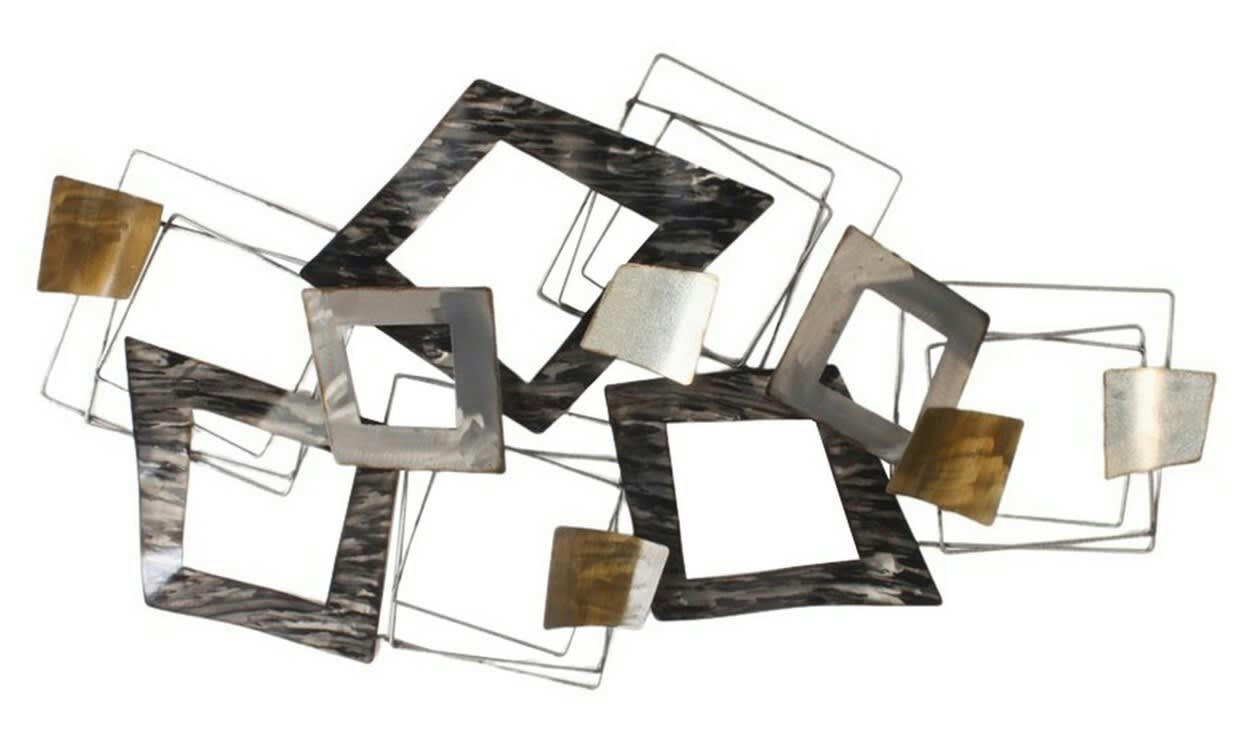 CASSIS - Décoration murale en métal losange destructuré 113x61x5