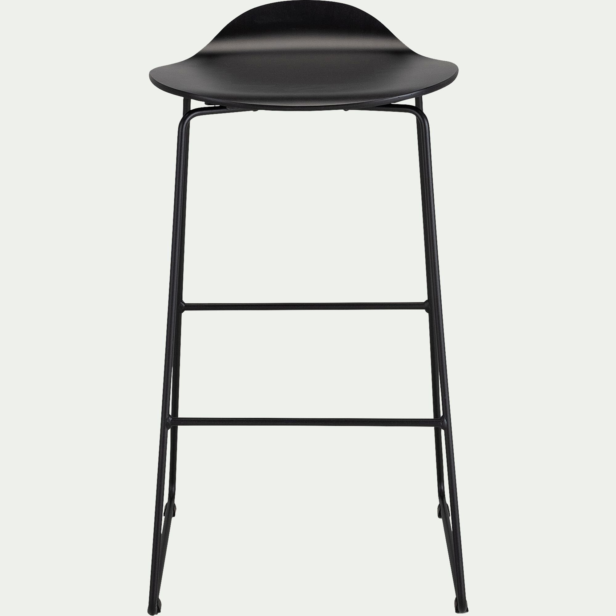 IZA - Tabouret de bar avec coque en contreplaqué moulé de hêtre H66cm - noir
