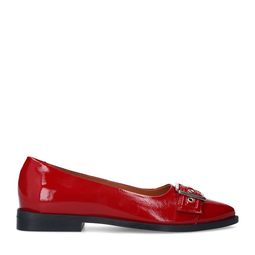 Manfield Rode leren loafers