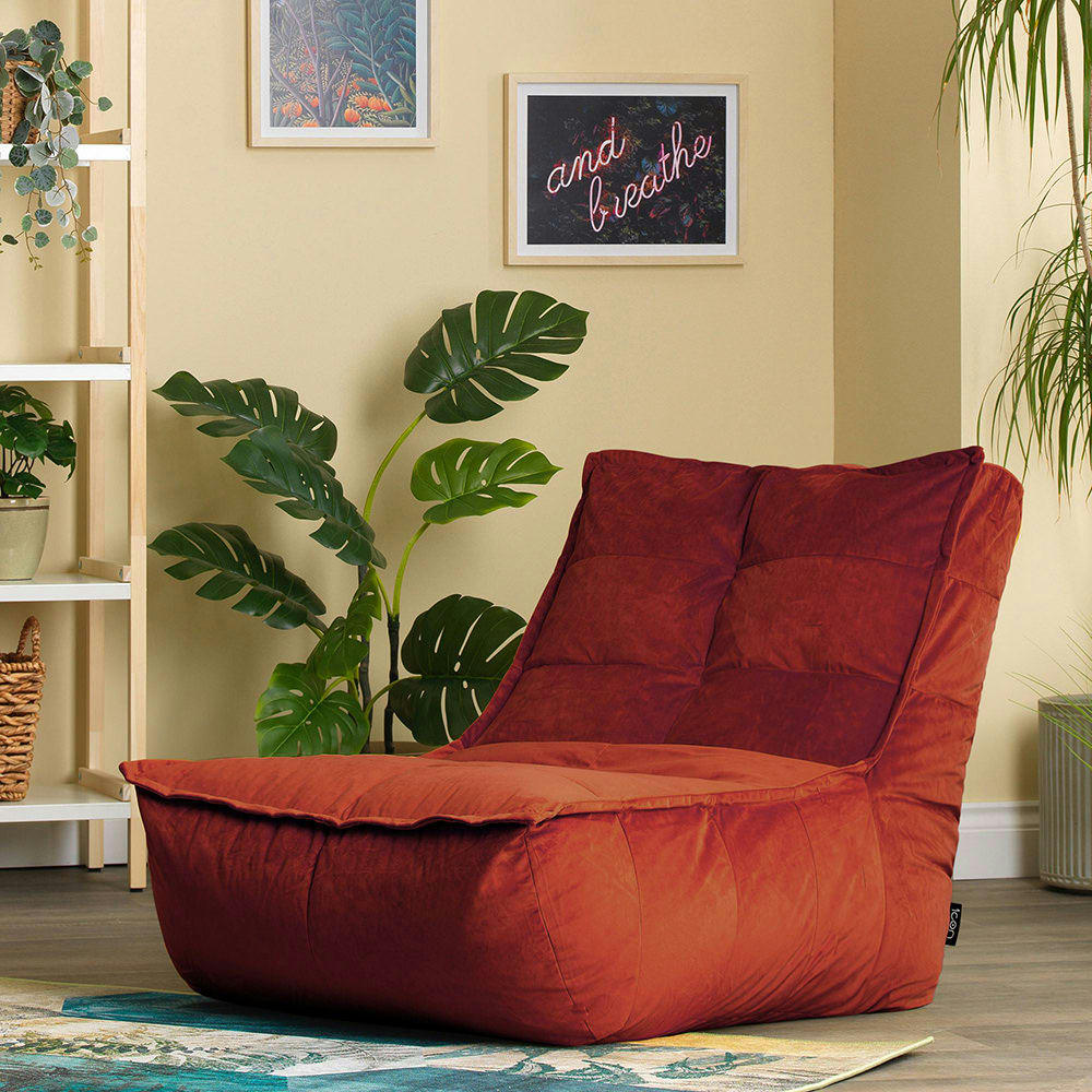 DOLCE - Pouf modulable sofa velours, 2 pièces, terracotta