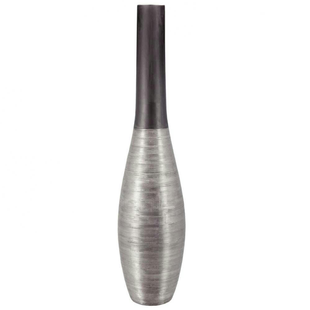 - Vase en argile argenté H 76 cm
