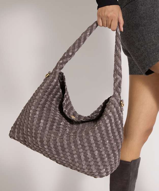Deliberate L Grey - Woven Shoulder Bag
