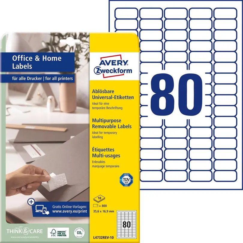 Etiketten 10er-Set Universal-Etiketten L4732REV