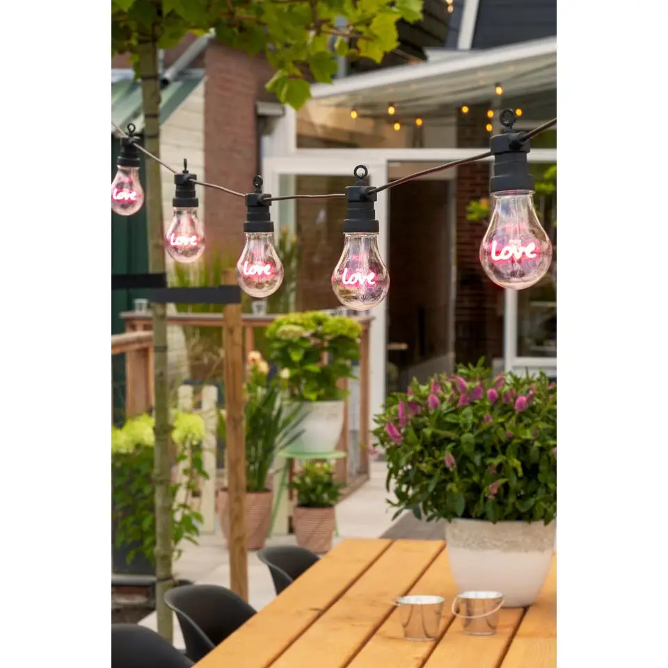 Luca Lighting Love LED Lichtsnoer Buiten - L450 cm - Roze