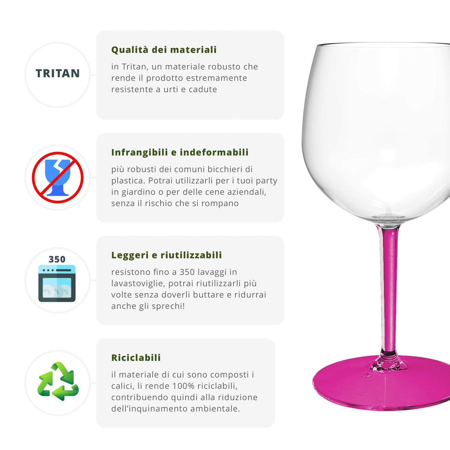Calice cocktail in tritan 582 ml fucsia Ballon