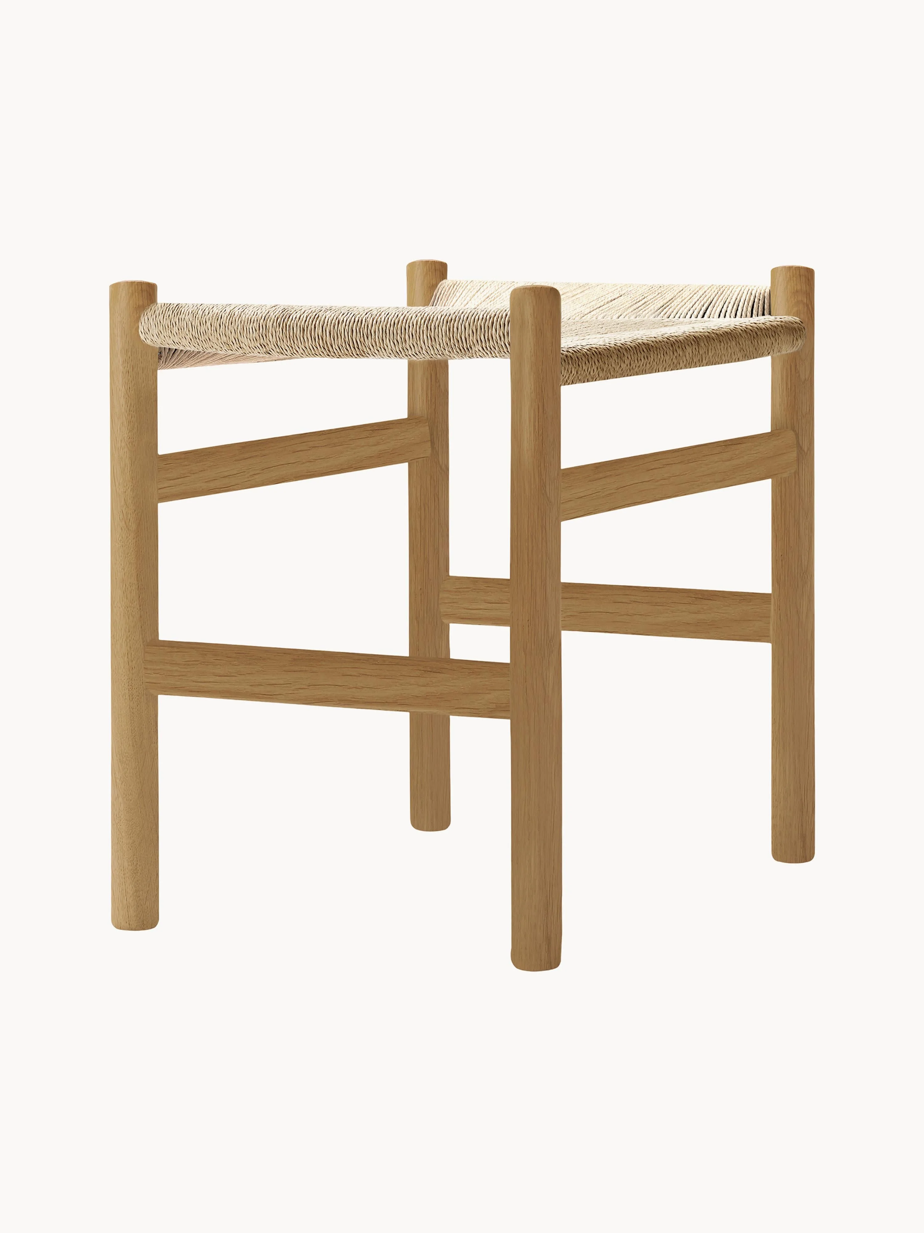 Hocker CH53 mit handgeflochtener Sitzfläche