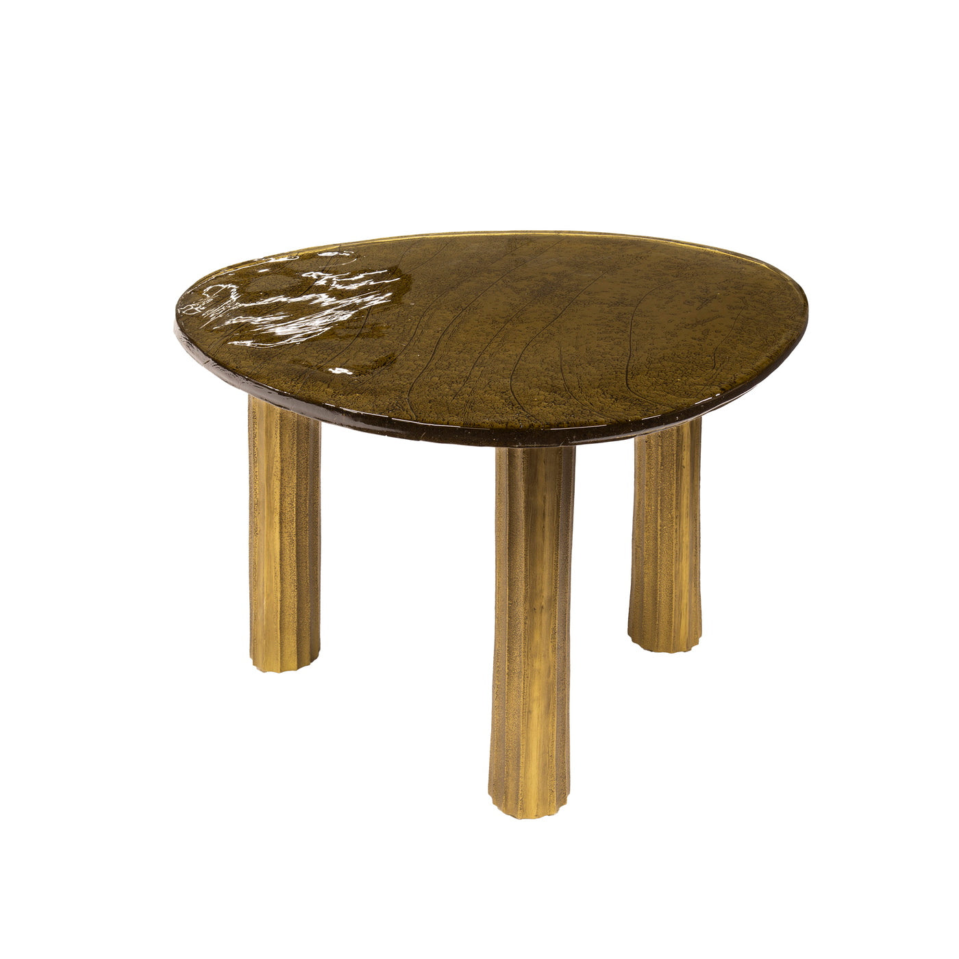 Giga Meubel Salontafel Eclipse - Goud Glas - 70x59x45cm