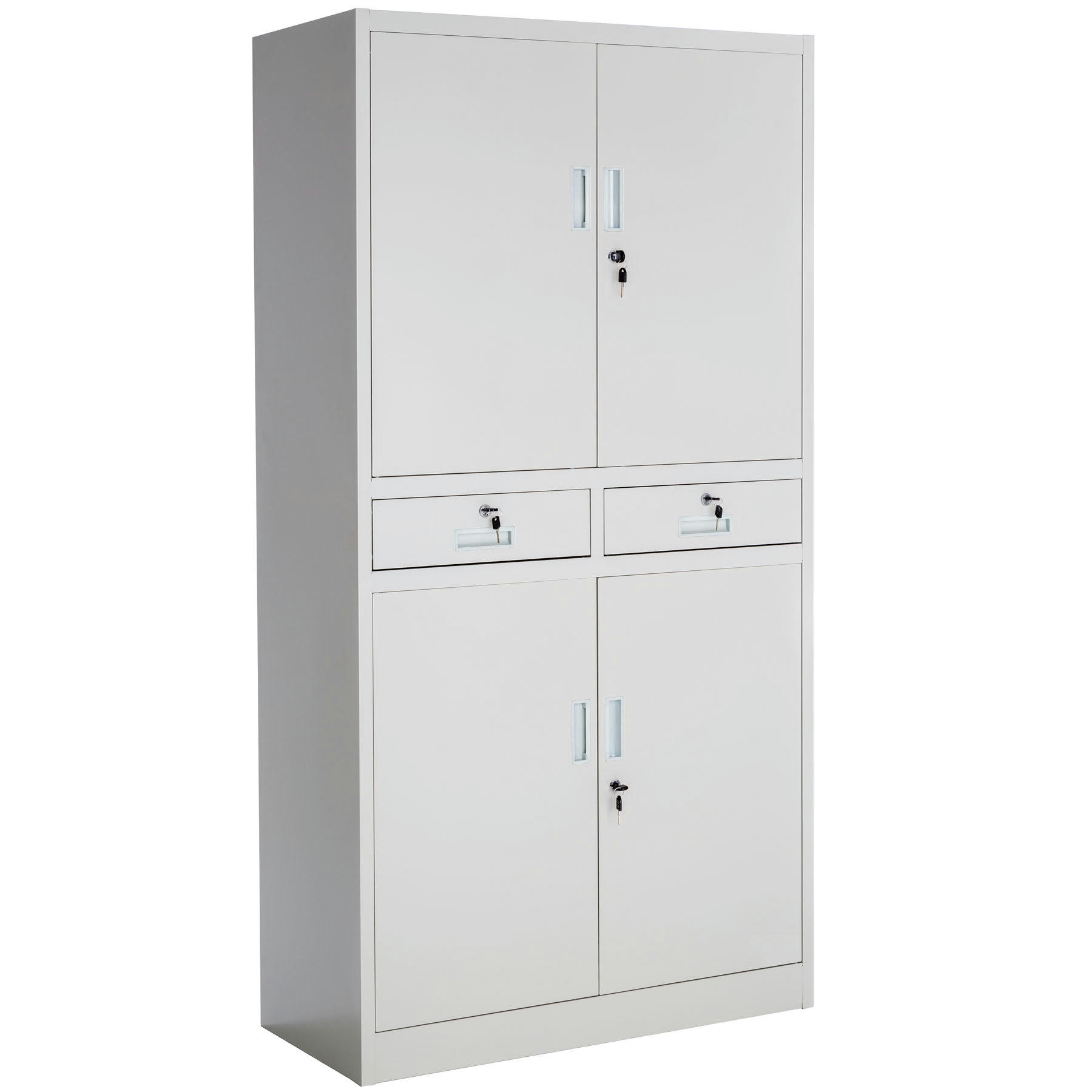 - Armoire de classement en métal en Acier lâqué époxy gris clair