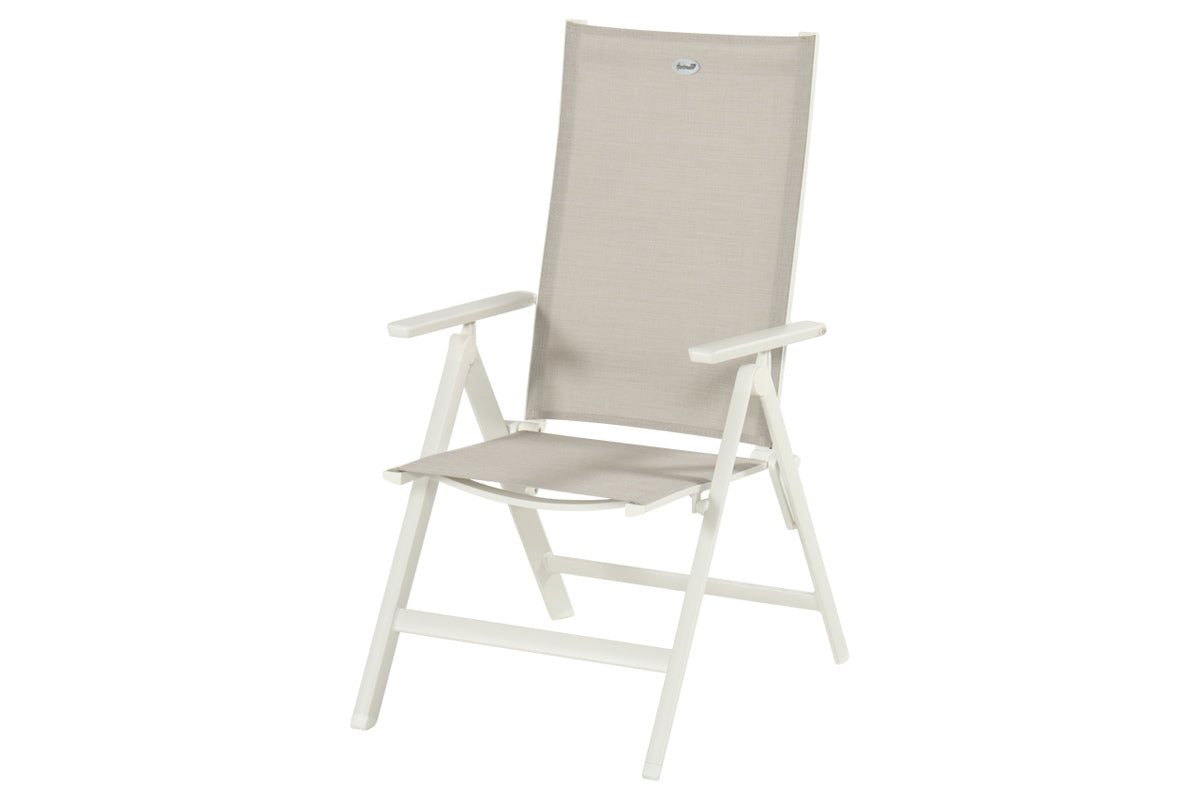Hartman Tuinstoel Aruba - Wit Aluminium - Verstelbaar - Set van 2