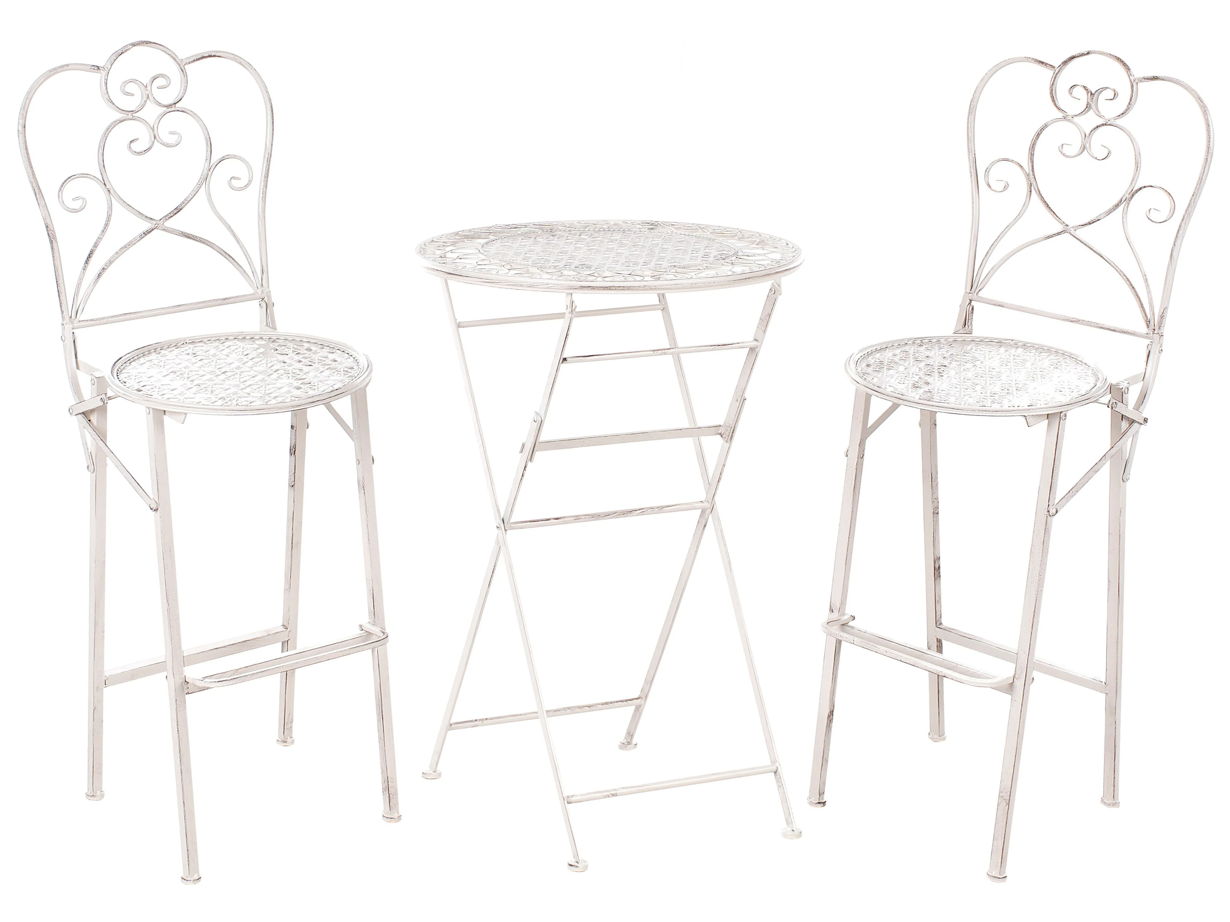 Garden Bar Set Folding TRIESTE Metal Light Beige