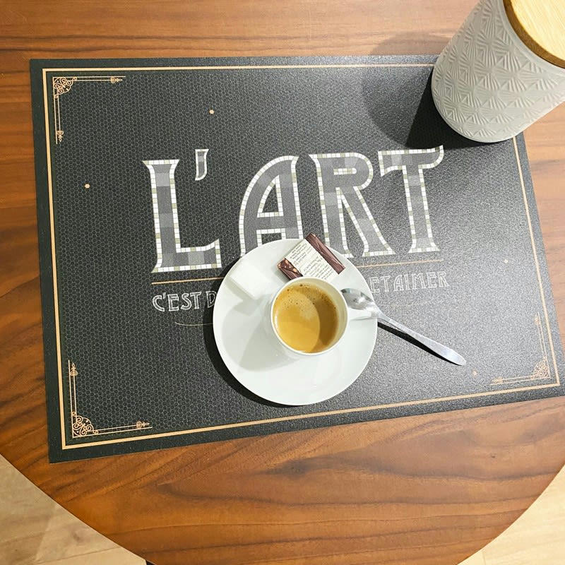 ART RÉTRO - Lot de 4 sets de table L 40xl 30cm Noir Vintage