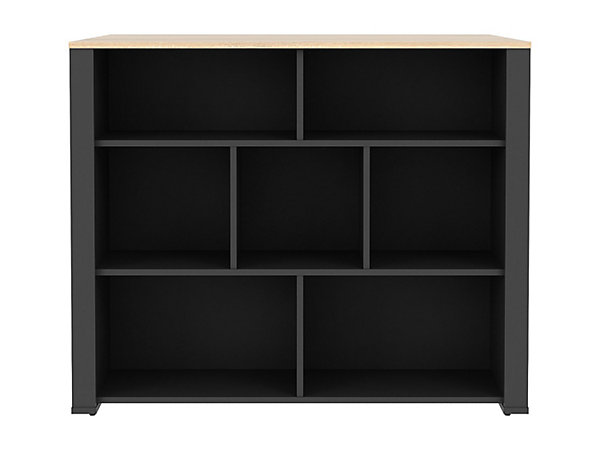 Ilot central de cuisine avec 7 niches - Naturel et anthracite - OPOLE
