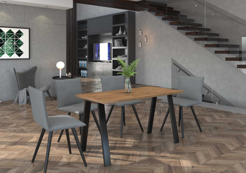 Stół do jadalni metalowe nogi Kleo 138x67 Dąb Lancelot