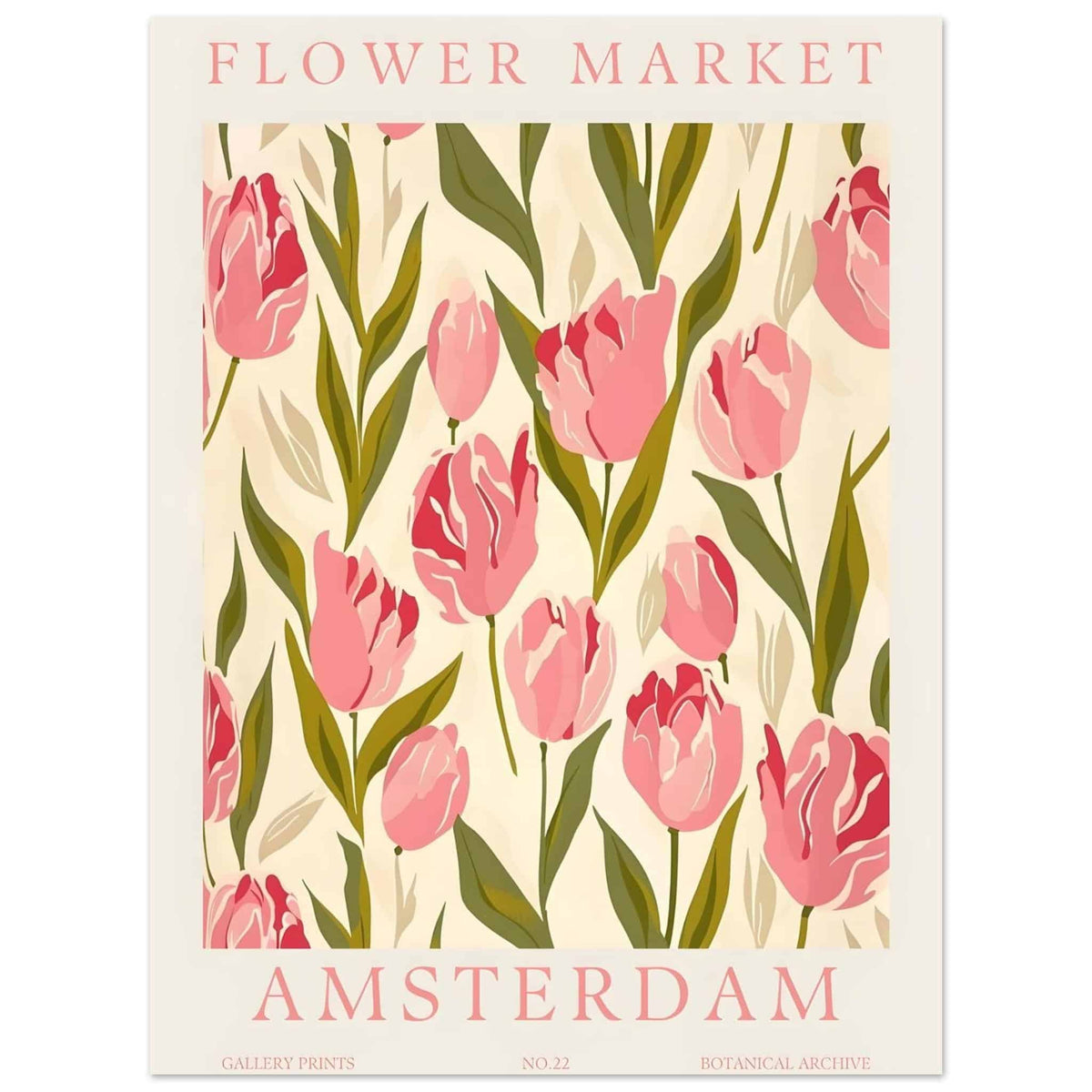 Artfulprints Poster Flower market - Amsterdam IV  - 30x40 cm - Roze