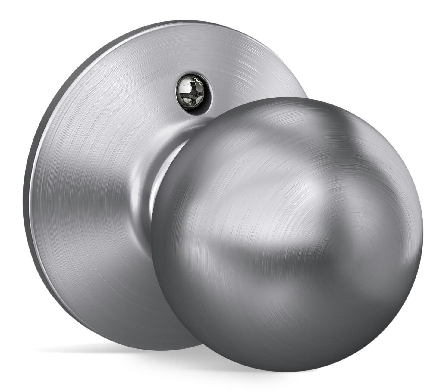 Schlage Orbit Privacy Door Knob Handle Set, Satin Chrome