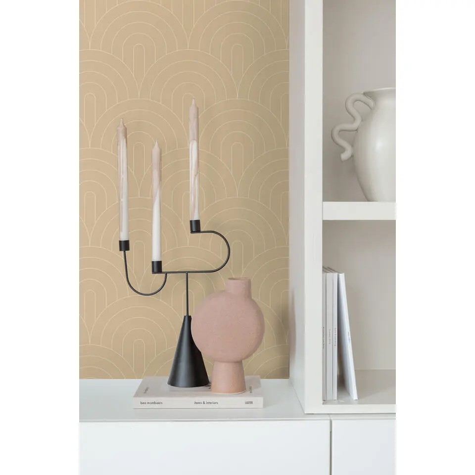 ESTAhome behang art deco bogen donker beige - 50 x 900 cm
