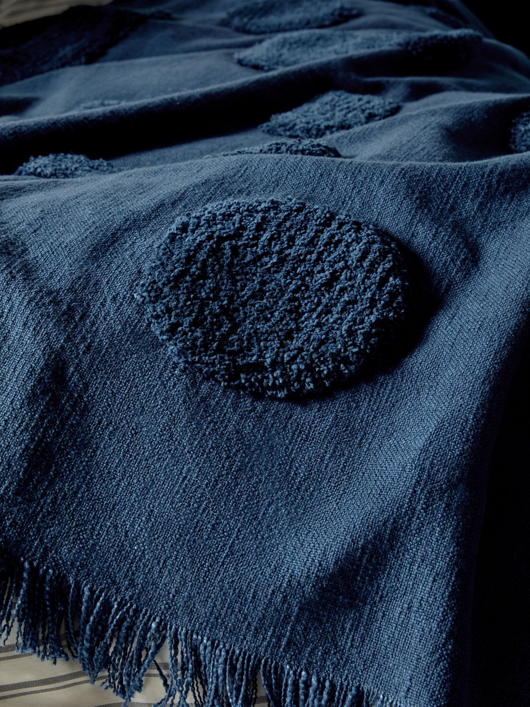 Emil Abstract Tufted Throw in Navy