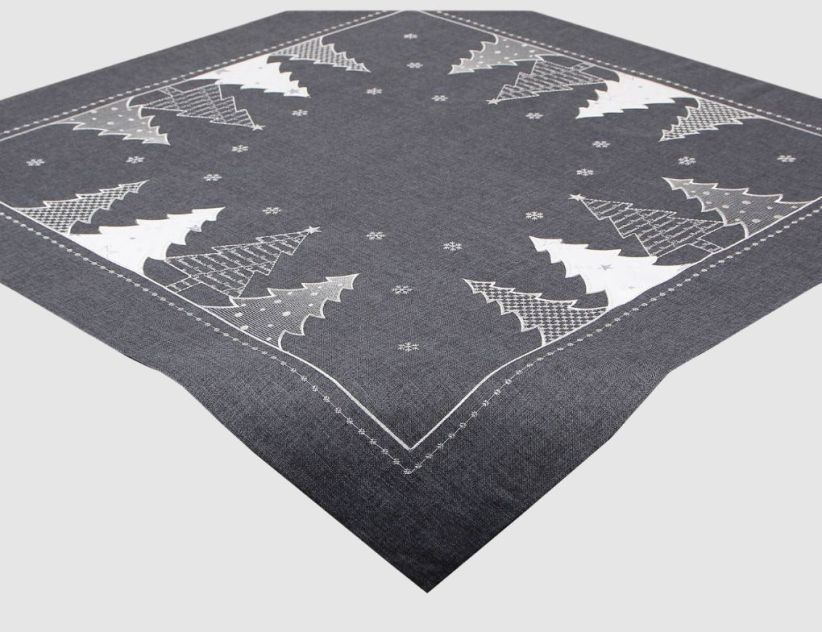 Tischdecke Tannenbaum Grau