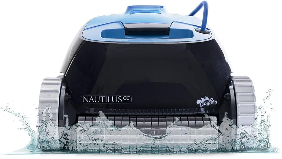 Dolphin Nautilus CC Automatic Robotic Pool Vacuum Cleaner  Wall Climbing Scrubber Brush  Top Load Filter Access  Ideal for Above/In-Ground Pools up to 33 FT in Length
