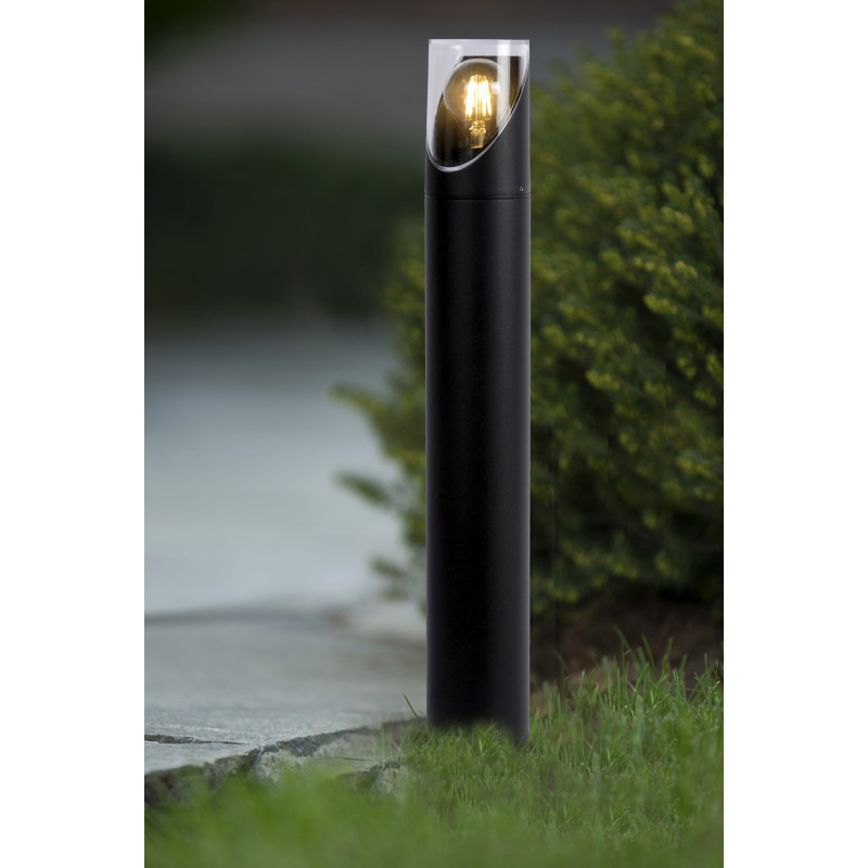 Borne extérieure LED Norman noire E27 15 W LUCIDE