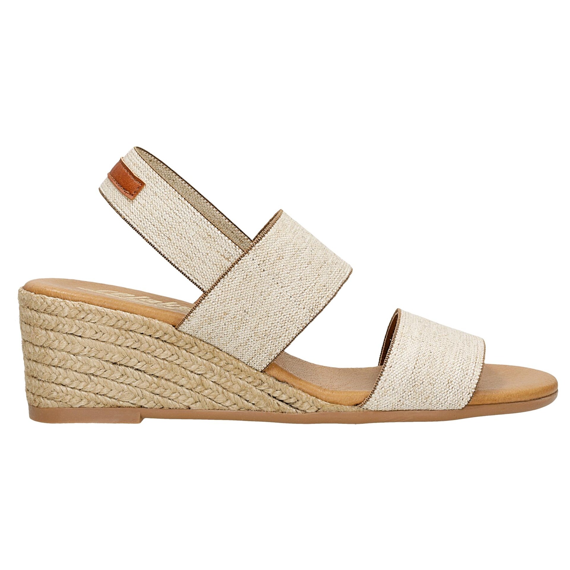 Beżowe espadryle RELAKS na koturnie
