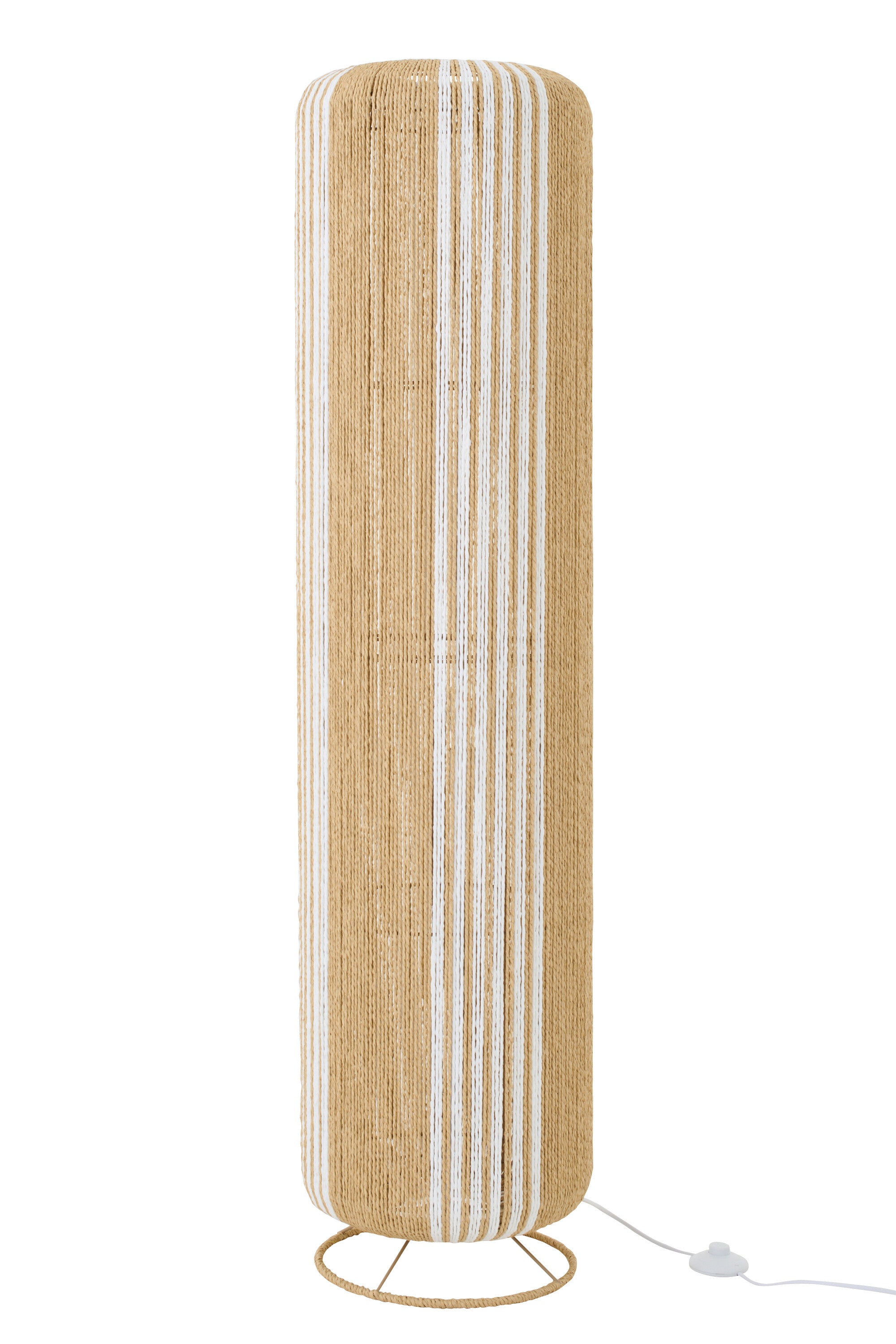 J-Line lamp Touw Cilinder - metaal - wit/naturel - large