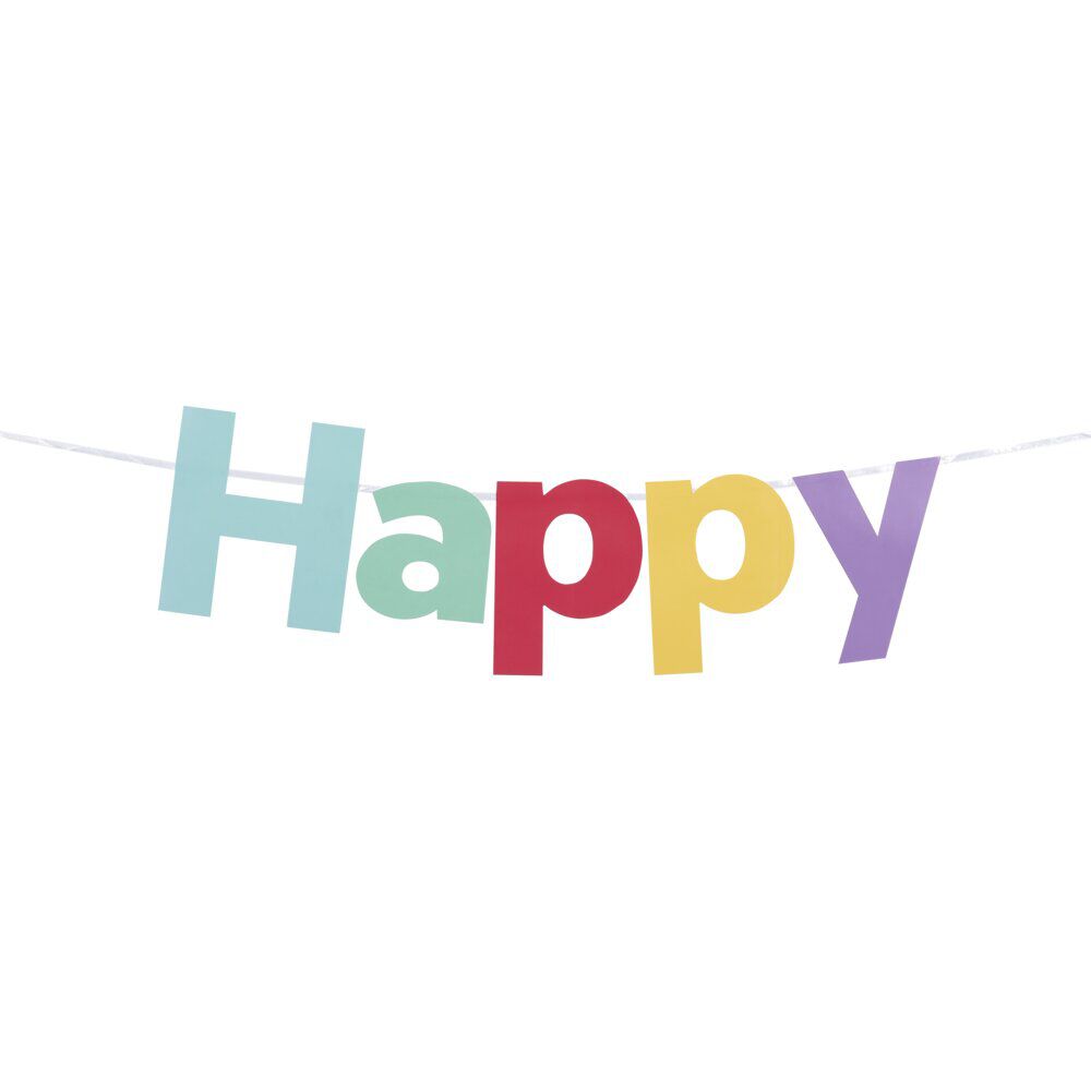 Guirlande anniversaire Happy Birthday multicolore 2,5m