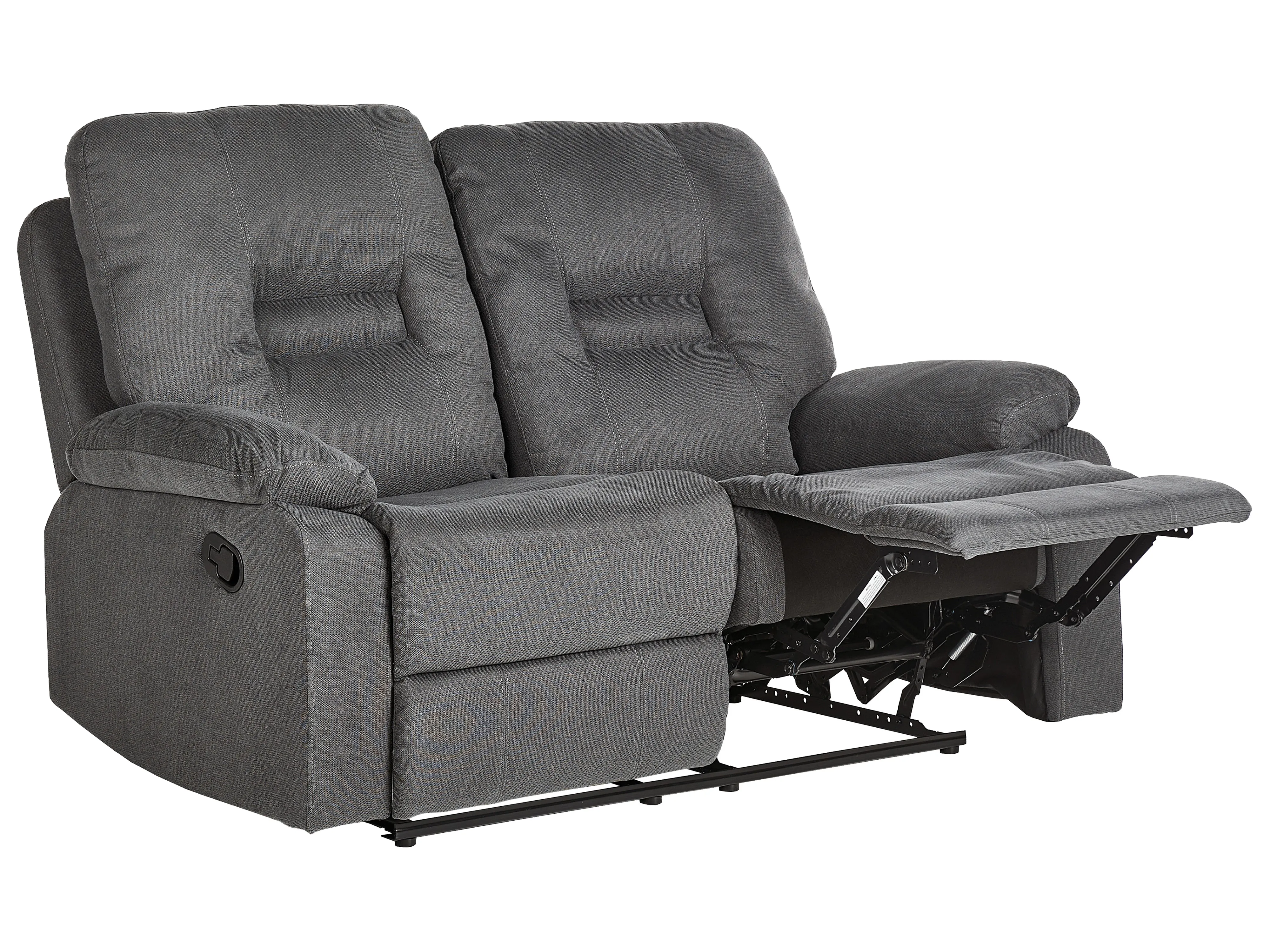 Recliner Chair BERGEN with Footrest Fabric Dark Grey