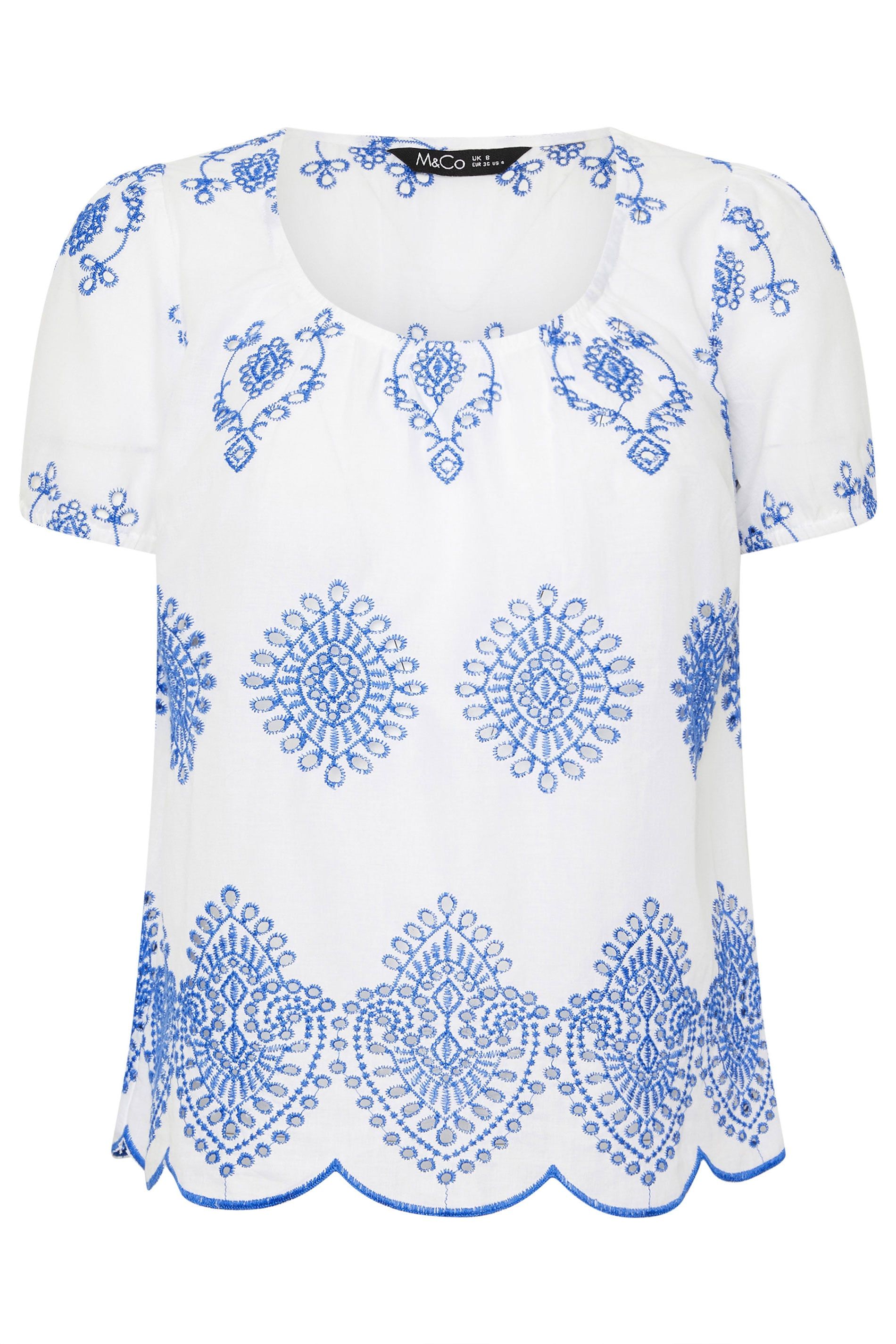 M&Co Petite Embroidered Top