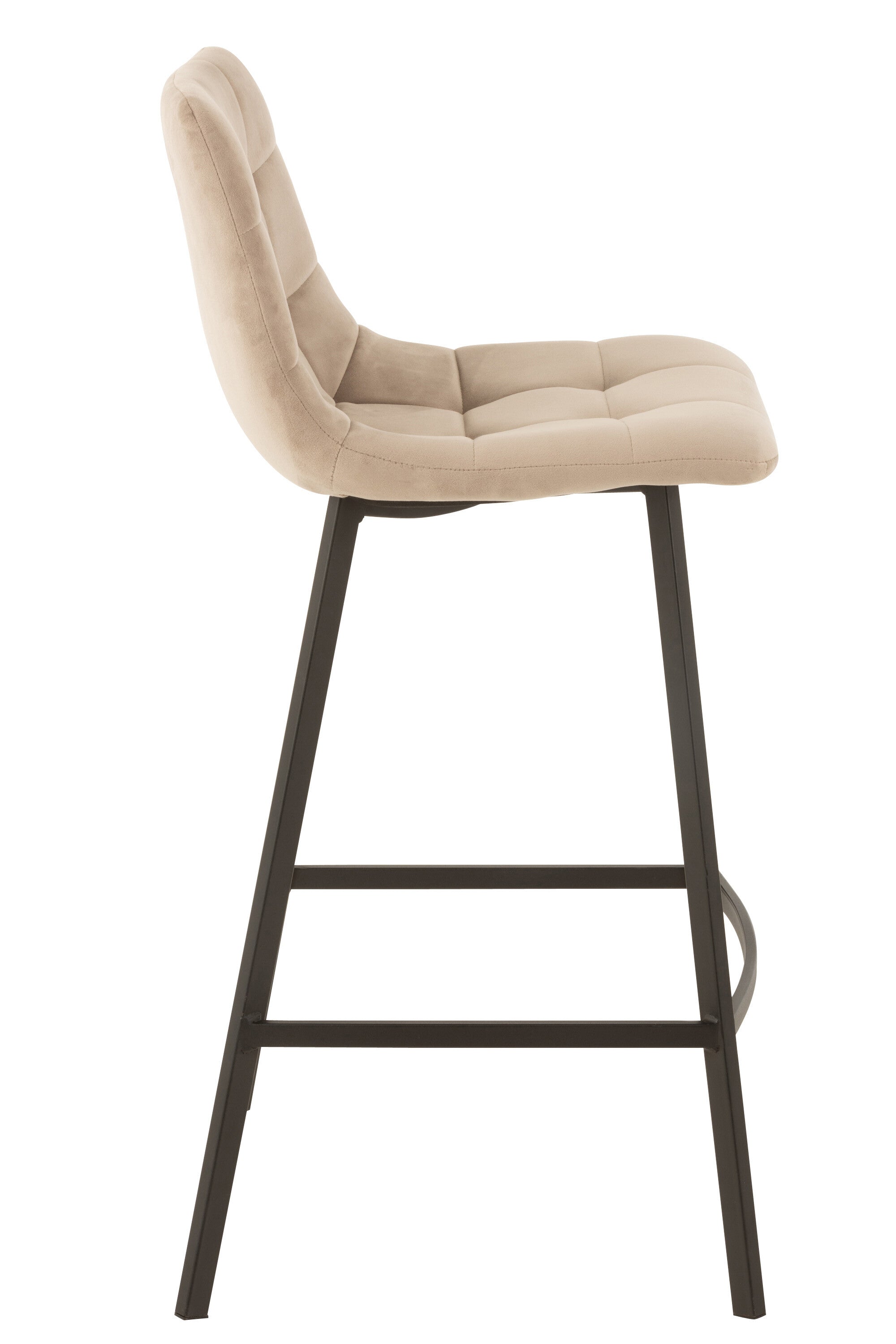 J-Line barstoel Olivier - textiel/metaal - beige - 2 stuks