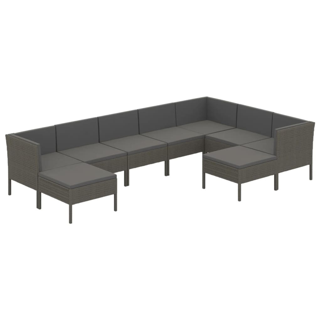 Zestaw wypoczynkowy do ogrodu Szary Technorattan 3x sofa narożna   4x