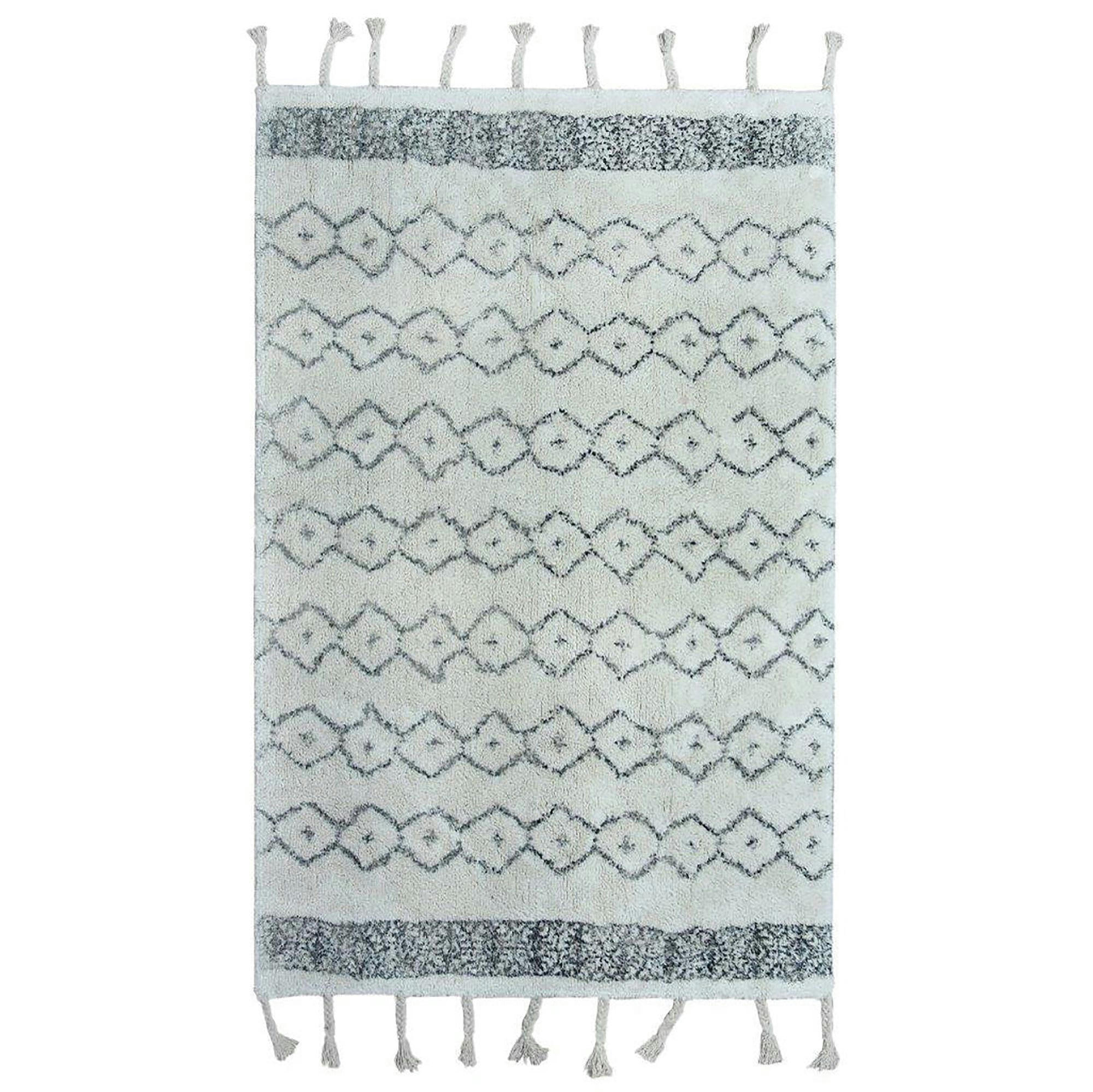 ATLAS - Tapis berbère en coton noir et beige 350x250cm