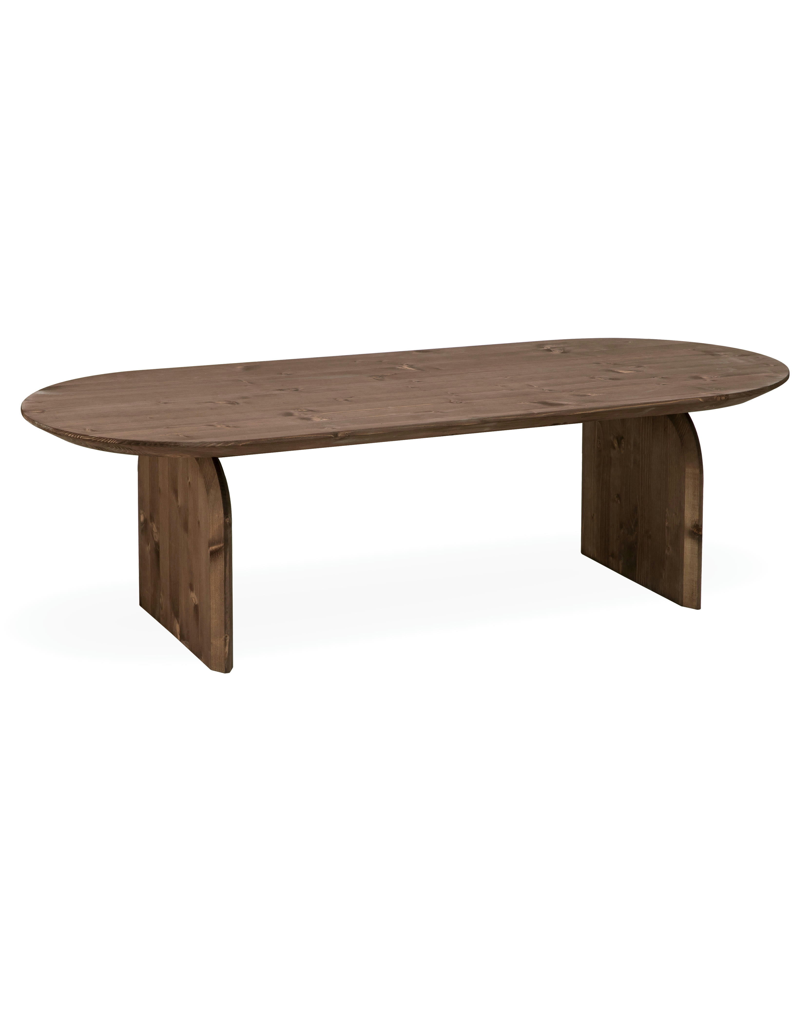 BLOOM - Table basse ovale en bois de sapin marron foncé 100cm