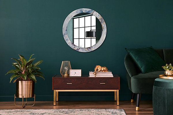 Fonctionnel Miroir Rond Cadre Verre Wallfluent fi70 cm Art Abstrait Décoration Murale Premium Sécurisé