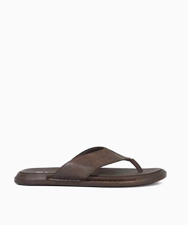 Inside Brown - Leather Toe Post Sandals