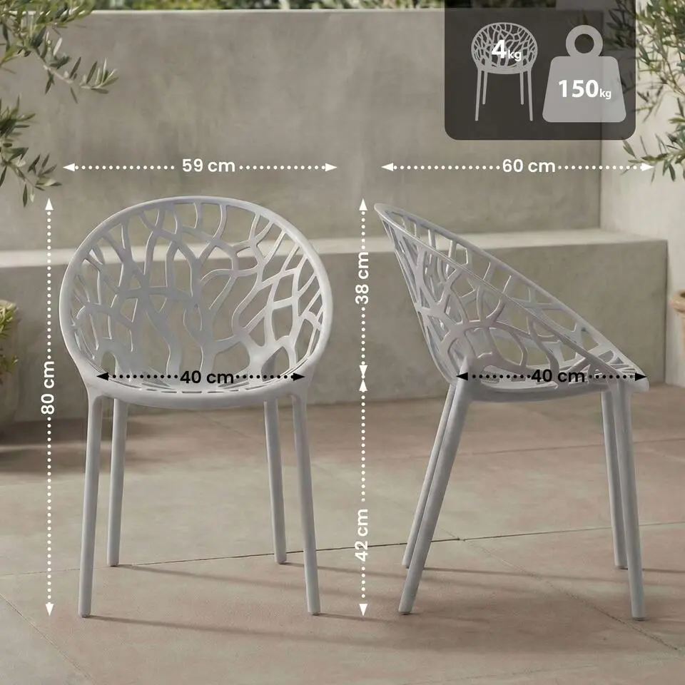 CLP Tuinstoel Hope Kunststof - licht grijs