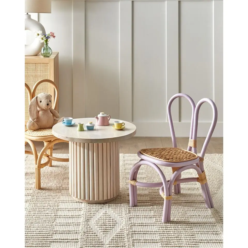 DESIMI - Kinderstoel - Paars - Rotan