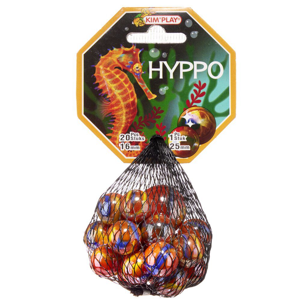 Bille en verre x20   1 boulard rouge Hyppo