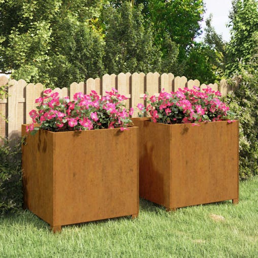 NNEVL Planters with Legs 2 pcs Rusty 49x47x50 cm Corten Steel