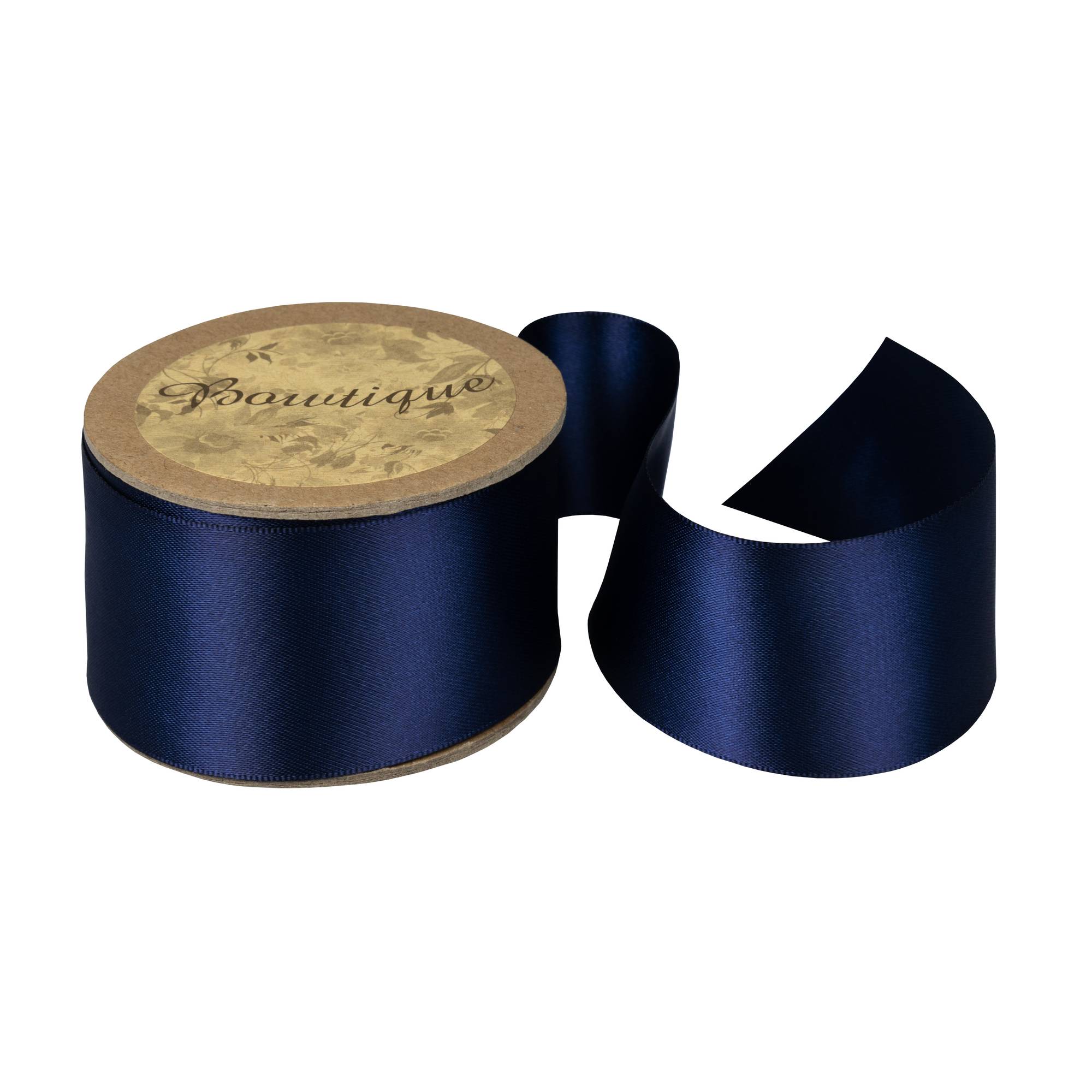 Navy Blue Double-Faced Satin Ribbon 36mm x 5m