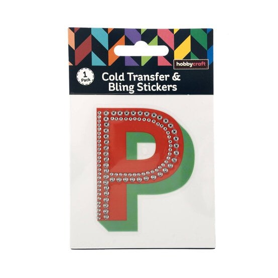 Cold Transfer and Bling Letter P Sticker Set