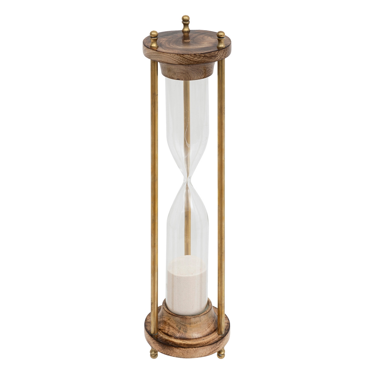 "Sarah" glass hourglass Mango wood, H.38 cm