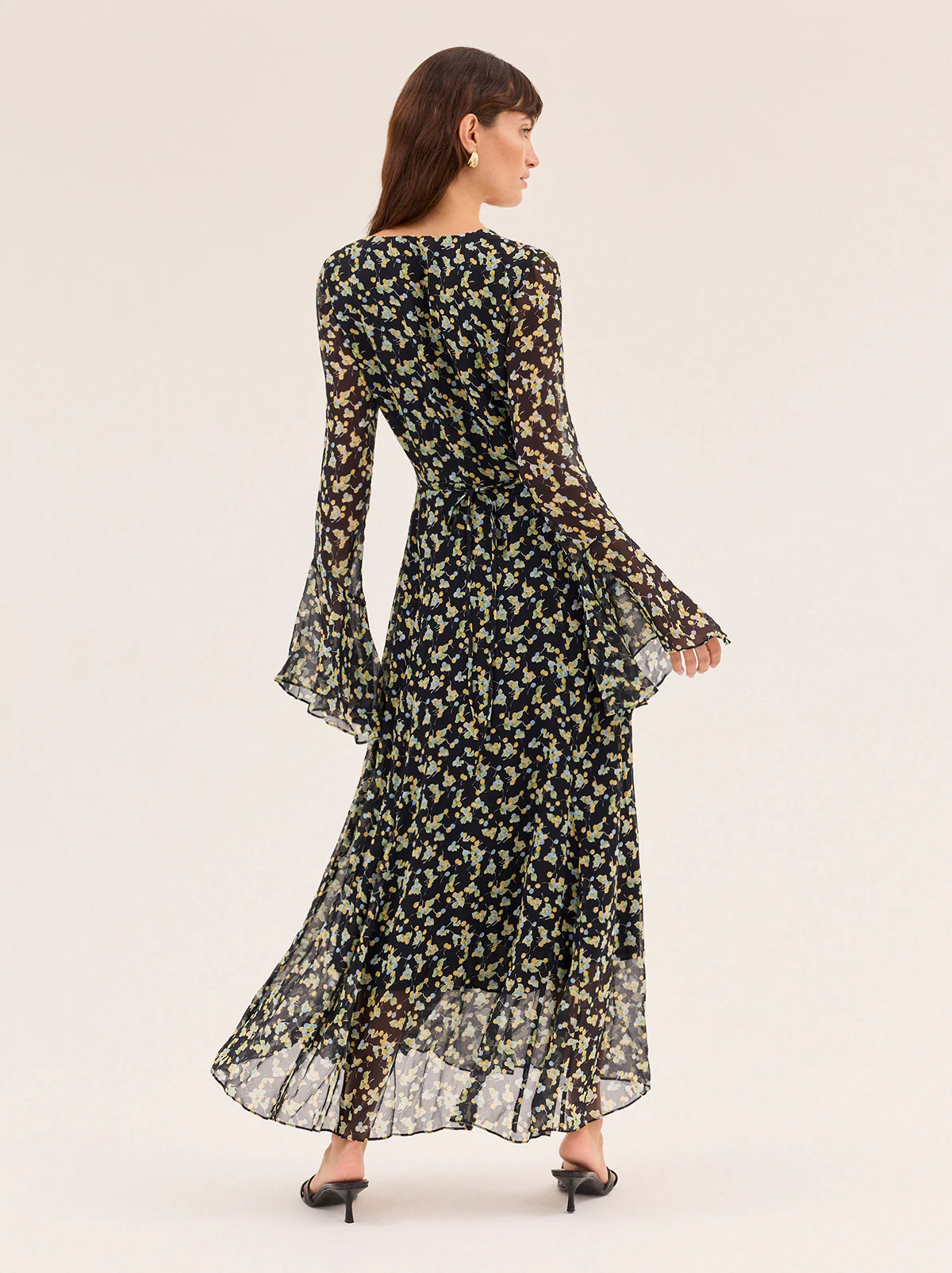 Dahlia Black Cherry Print Maxi Dress